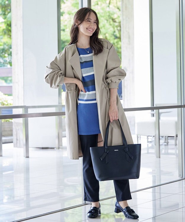 Tiaclasse L 着流しパフスリーブコート グレージュ