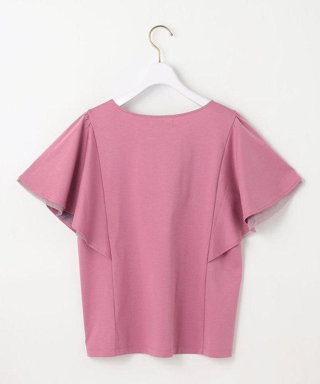 ANY SIS L 【接触冷感・UVケア】着映えフリルスリーブ カットソー ピンク