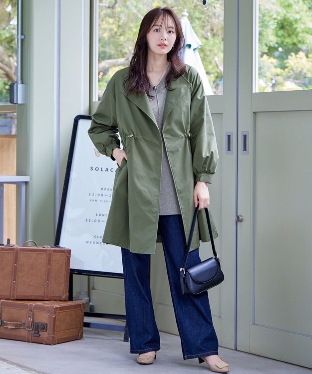 Tiaclasse L 着流しパフスリーブコート カーキ