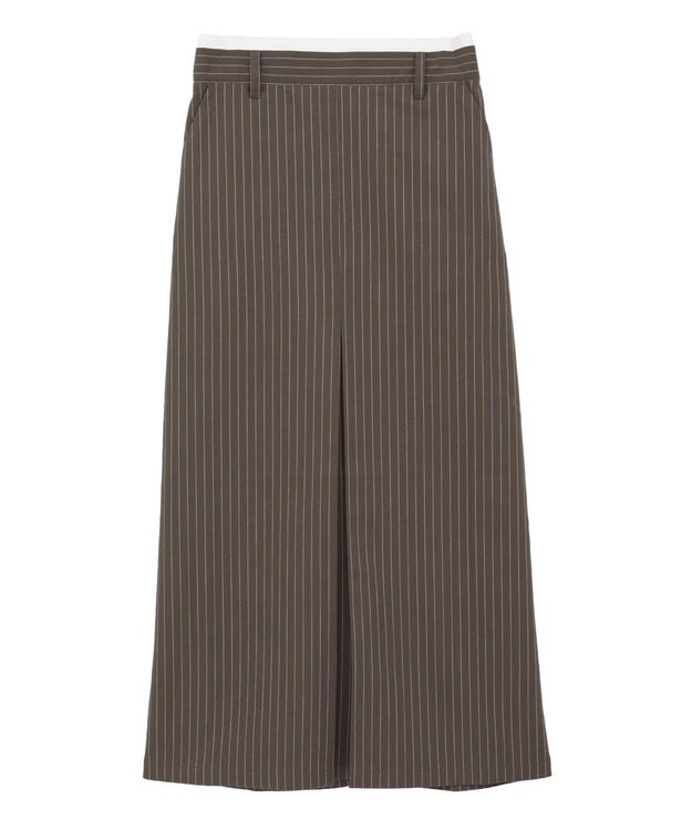 Green Parks ウエストレイヤーボックスプリーツスカート Brown