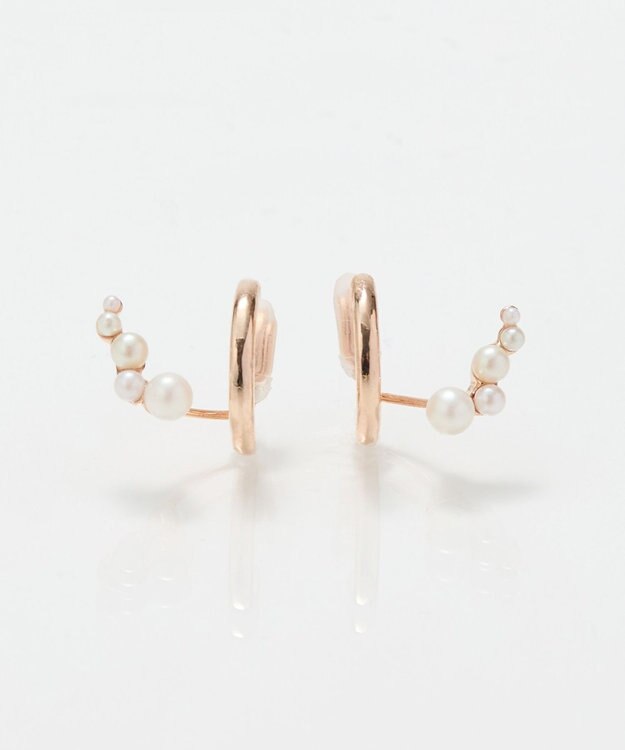 Phoebe 【痛くないシリーズ】ミルキーウェイパールフロートライトフィットイヤリング　シャンパンゴールド シャンパンゴールド