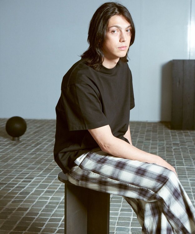 WEGO 【ウエストゴム】オンブレチェックイージーパンツ ホワイトチェック1