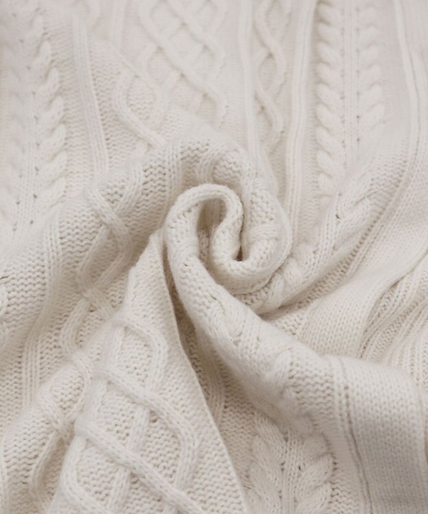 Tiaclasse アラン柄ニットチュニックワンピース アイボリー