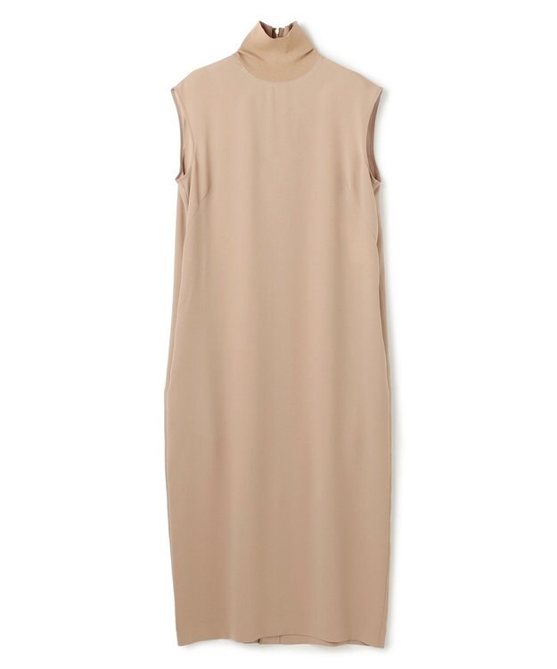 BEIGE， FLEUR / 異素材ネック ロングワンピース Beige