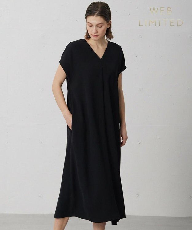 BEIGE， VIRGILE / Vネックリラックスワンピース Navy