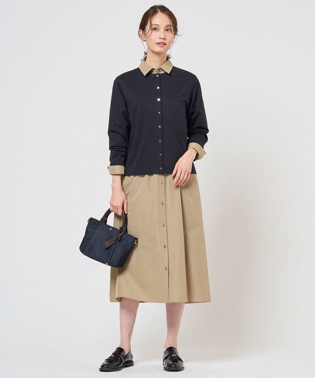 J.PRESS LADIES S 【WEB限定カラーあり】TC ライトタンブラー シャツワンピース ベージュ系