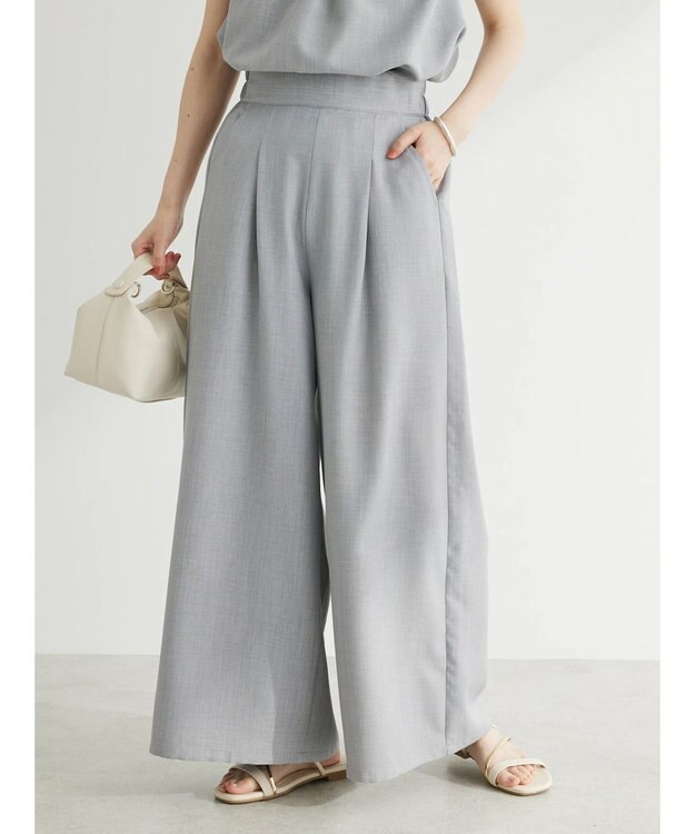 Green Parks ・ＥＬＥＮＣＡＲＥ　ＤＵＥ　リネンライクワイドパンツ Gray