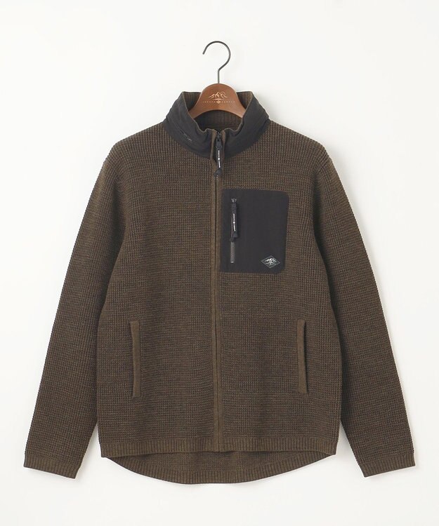 JOSEPH ABBOUD MOUNTAIN 【イージーケア/速乾性/ライナードッキング対応・軽量糸使用】 コンビジップ ブルゾン ダークブラウン系