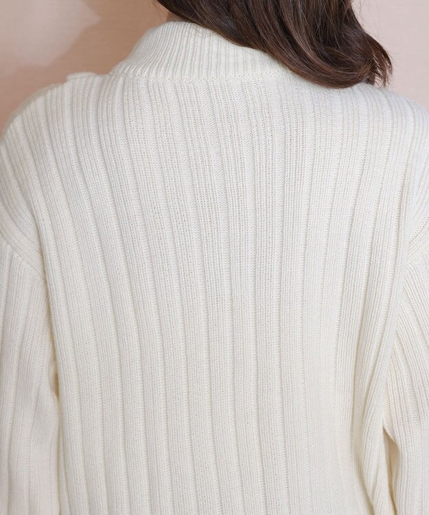 Tiaclasse アラン柄ニットチュニックワンピース アイボリー