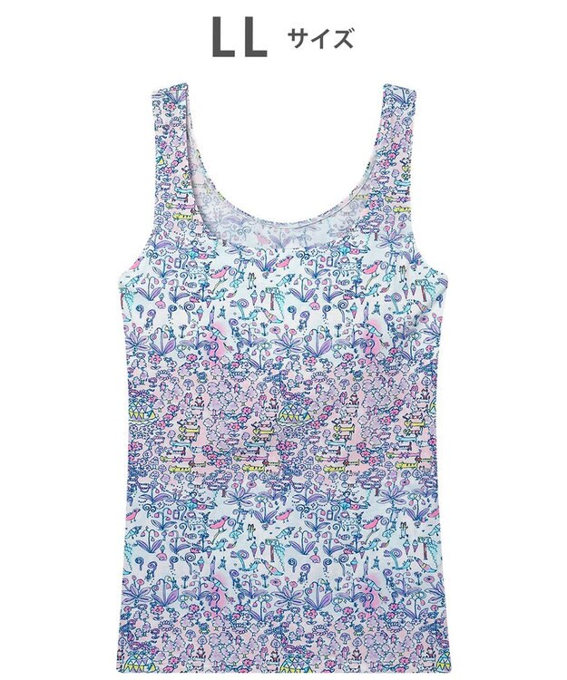 tsumori chisato SLEEP ツモリチサト インナー ノースリーブ タンクトップ ベア天竺素材(身生地) パッド付 レディース UCX410 /ワコール サックス