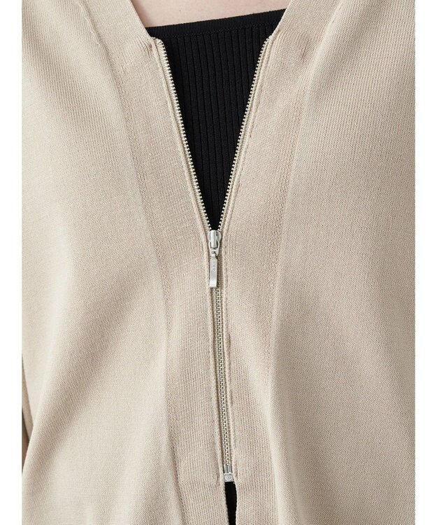 earth music&ecology ＶネックＺＩＰカーディガン Beige