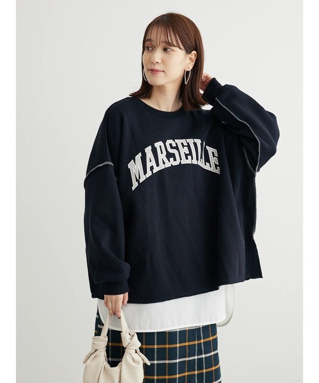 Green Parks ・ＲＡＹ　ＣＡＳＳＩＮ　ロゴｐｔカラーステッチスウェット Black