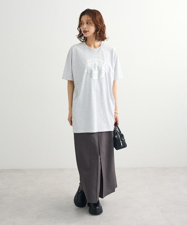 Green Parks ウエストレイヤーボックスプリーツスカート Charcoal Gray