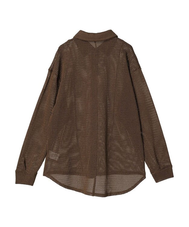 Green Parks カットレースシャツチュニック Brown