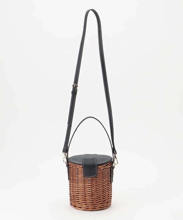 LA BAGAGERIE 【maison vert】 【柳バスケット使用】バケツかごバッグ ブラック×ベージュ