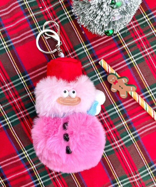 WEGO BIG雪だるまモンスターぬいぐるみキーホルダー ピンク