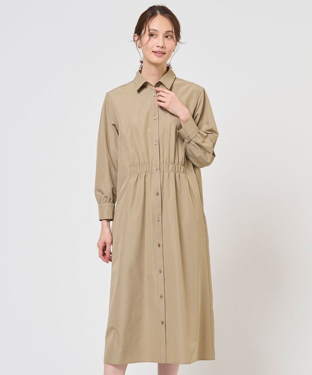 J.PRESS LADIES S 【WEB限定カラーあり】TC ライトタンブラー シャツワンピース ベージュ系