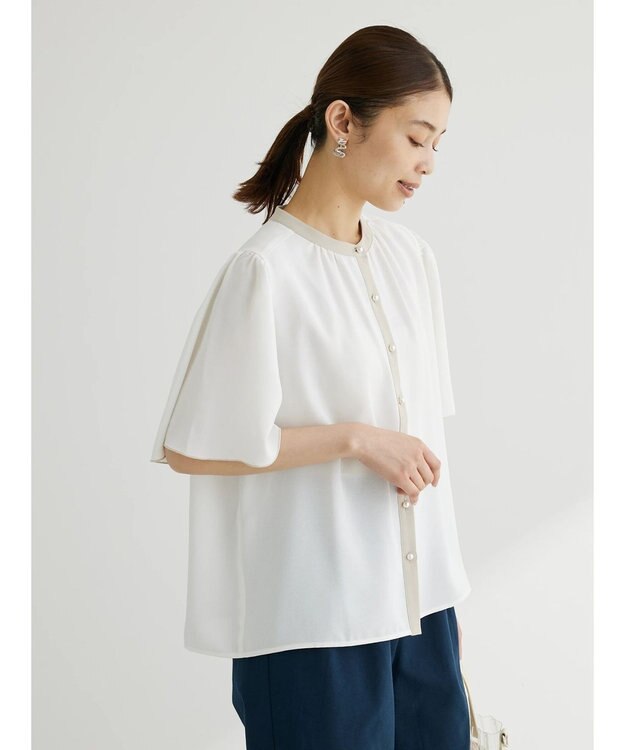 Green Parks ・ＥＬＥＮＣＡＲＥ　ＤＵＥ　バイカラーブラウス Off White