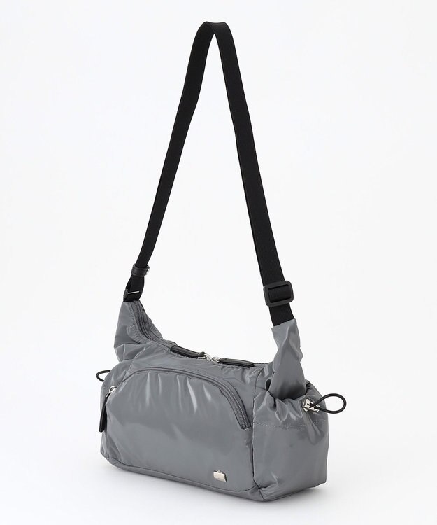 LA BAGAGERIE メタリックドロストポケット　ミニショルダーバッグ グレー