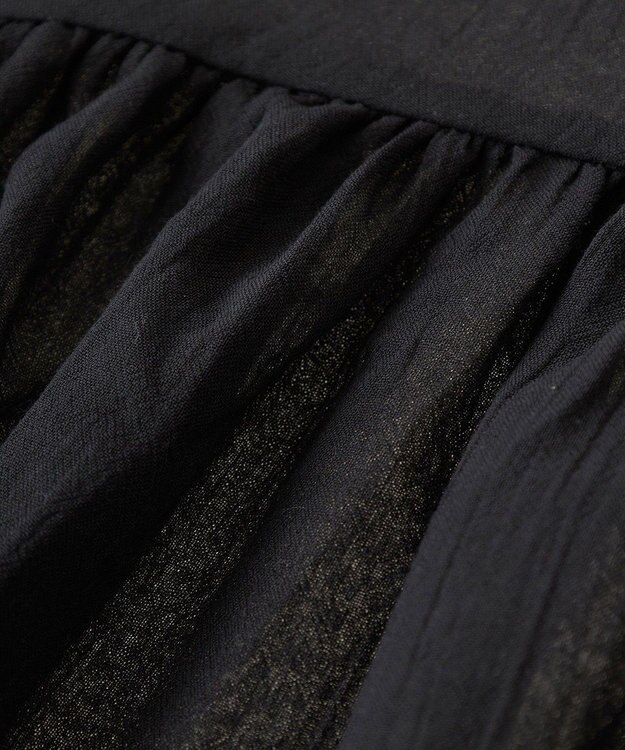 earth music&ecology Ｖネックギャザーブラウス Black