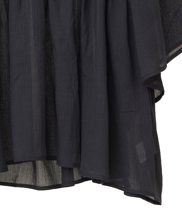 earth music&ecology Ｖネックギャザーブラウス Black