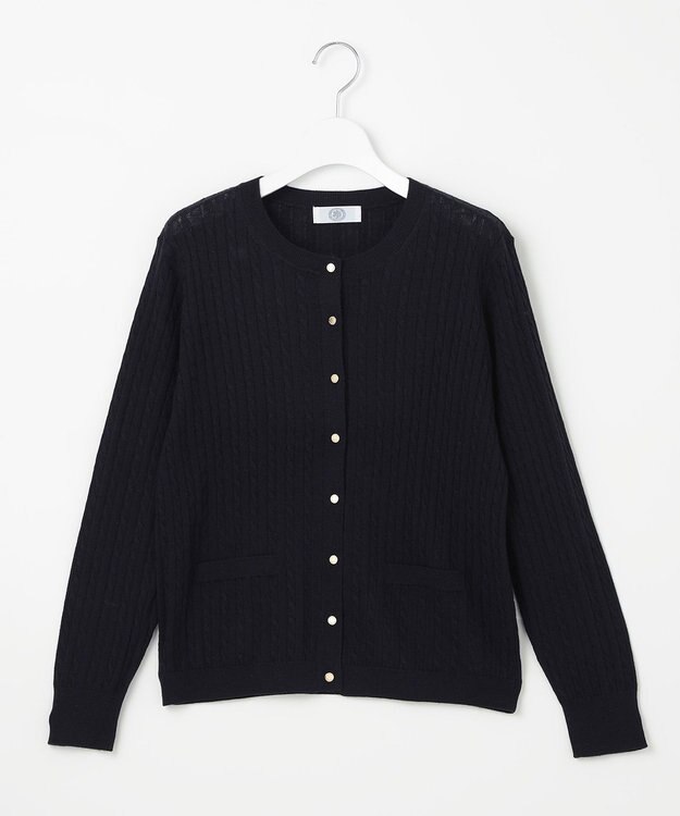 J.PRESS LADIES 【洗える】KNIT BASIC ミドル カーディガン ネイビー系