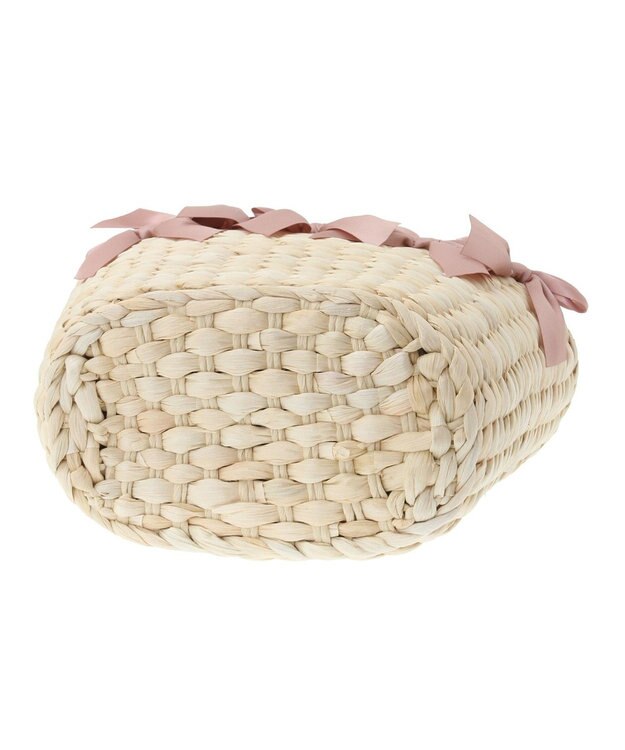 Maison de FLEUR パールハンドルメイズリボンカゴバッグ Pink