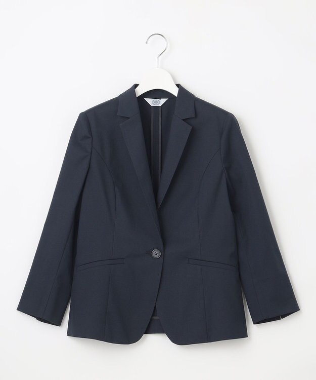 J.PRESS LADIES 【セットアップ対応・洗える・撥水・防汚】コットンFITTYシャーク テーラード ジャケット ネイビー系