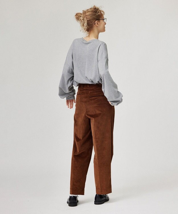 LENO CORDUROY TROUSERS　コーデュロイタックパンツ BROWN
