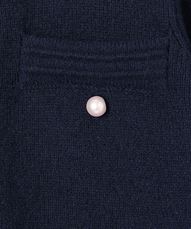 組曲 ミニブークレーツイードニットジャケット ネイビー系