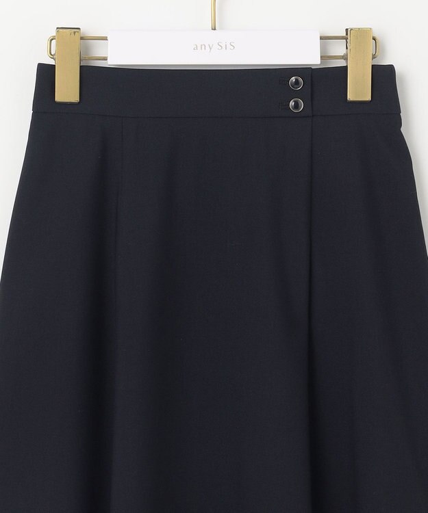 ANY SIS S 【低身長企画】ライトドビー スカート ネイビー