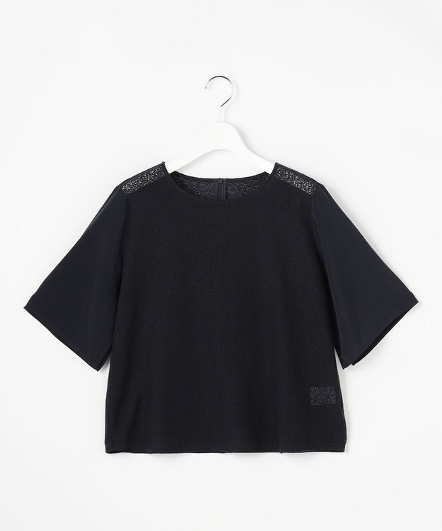 自由区 S テクスチャージャージーレーシー カットソー ネイビー