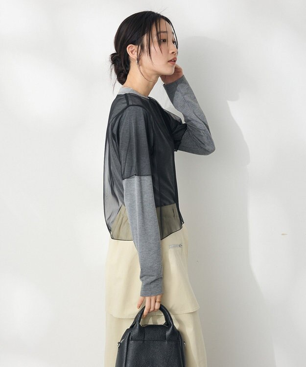 CRAFT STANDARD BOUTIQUE チュールレイヤートップス Black