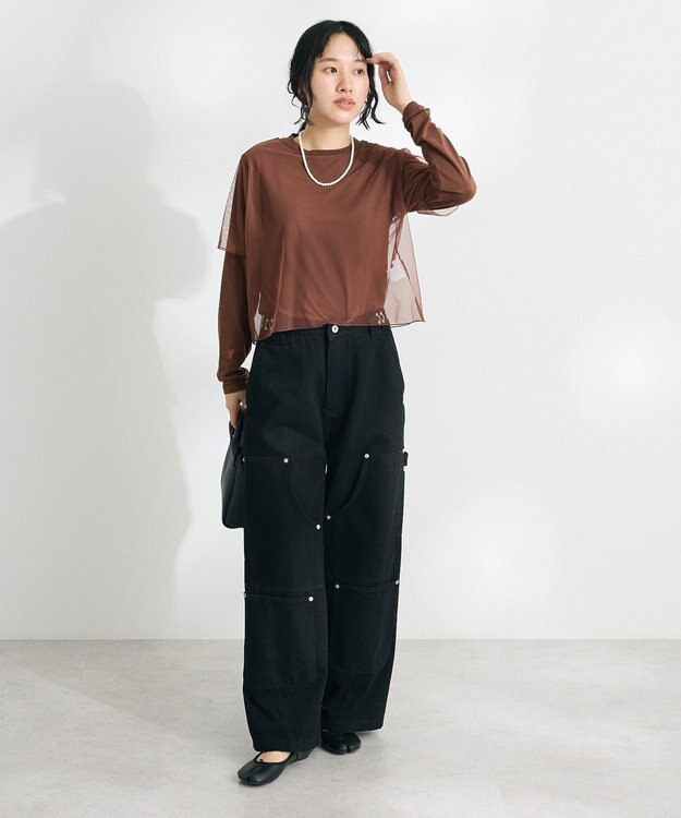 CRAFT STANDARD BOUTIQUE チュールレイヤートップス Brown