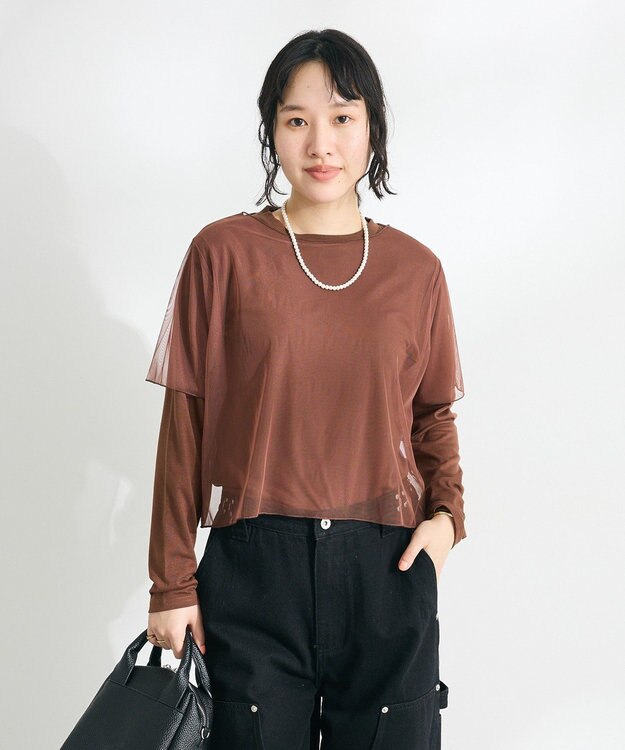 CRAFT STANDARD BOUTIQUE チュールレイヤートップス Brown