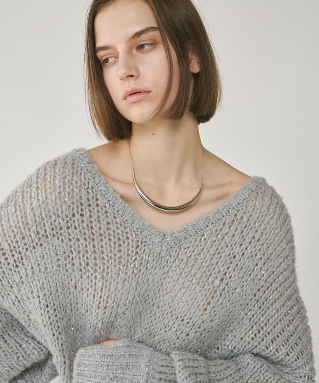 GRACE CONTINENTAL メタルカーブチョーカー シルバー