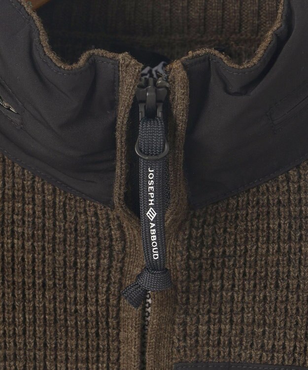 JOSEPH ABBOUD MOUNTAIN 【イージーケア/速乾性/ライナードッキング対応・軽量糸使用】 コンビジップ ブルゾン ダークブラウン系