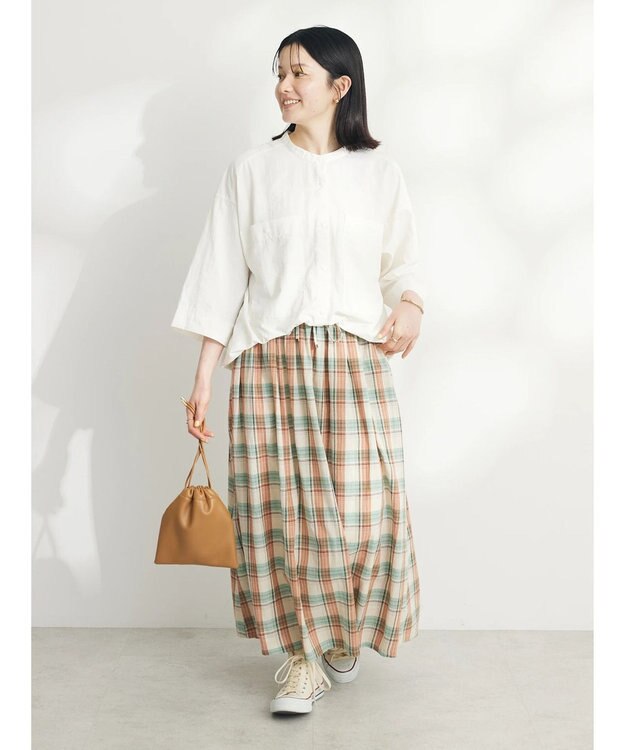 CRAFT STANDARD BOUTIQUE ＢＩＧポケットナイロンブラウス Off White