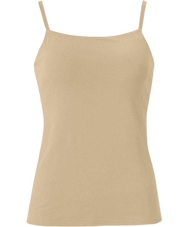 Wing カップ付きキャミソール 綿混(身生地部) ラク きれいなバストシルエット 【シンクロブラトップ 綿混タイプ】 ブラトップ ET1032 ウイング／ワコール シナモンブラウン