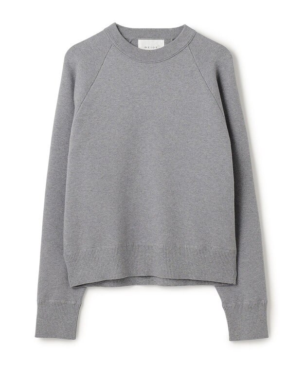 BEIGE， 【洗える】TAFT / コットンカシミヤスウェットニットトップス L.Gray