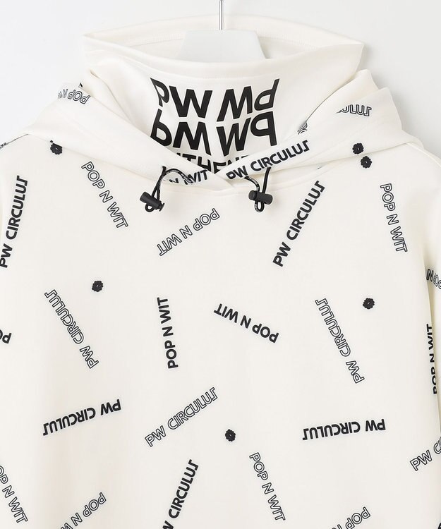 PW CIRCULUS 【 伸縮性あり 】【MEN】 LOGO  ネックウォーマー付フーディ ホワイト系5