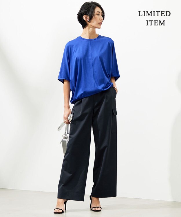 ICB L 【WEB限定・洗える】Ly.COハイゲージ ドルマンスリーブプルオーバー ブルー系