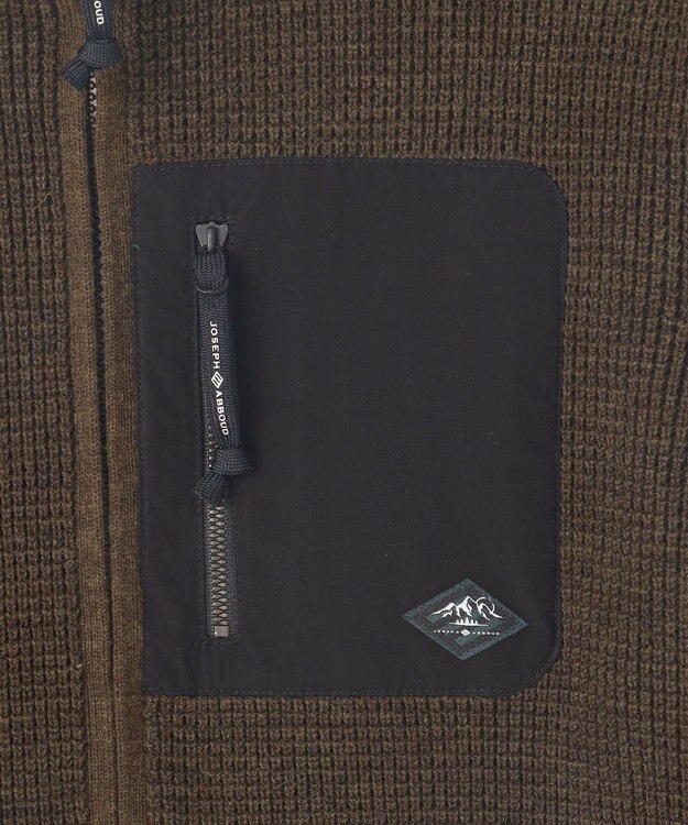 JOSEPH ABBOUD MOUNTAIN 【イージーケア/速乾性/ライナードッキング対応・軽量糸使用】 コンビジップ ブルゾン ダークブラウン系