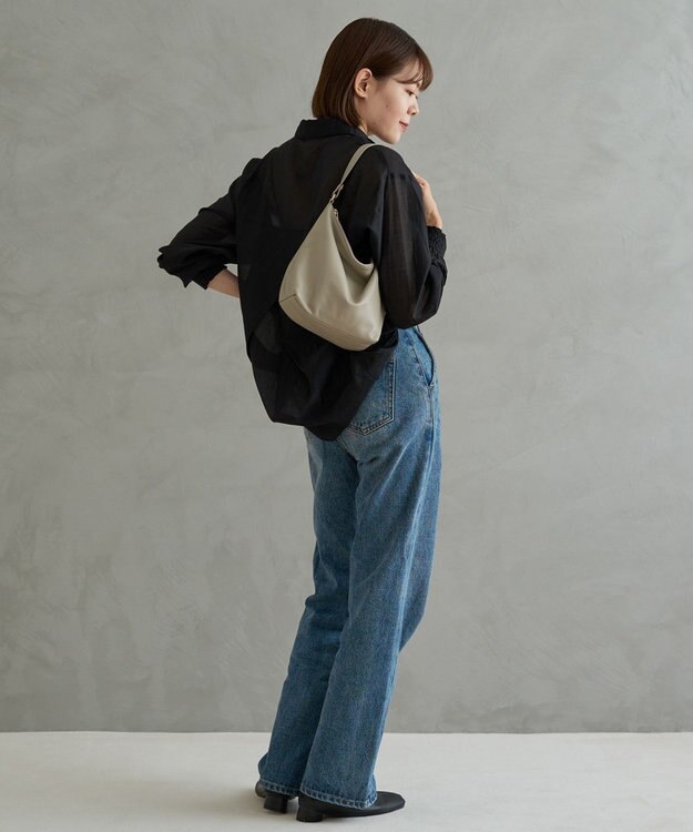 russet ソフトレザーシンプルショルダーバッグ (CE-1328-WEB) GrayBeige