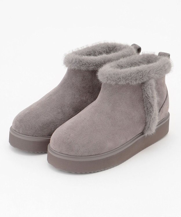 ANY SIS 【23.0~24.0cm】ボリュームソールフェイクムートン ブーツ ライトグレー