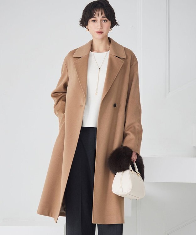 23区 MTRカシミヤビーバー チェスター コート キャメル系