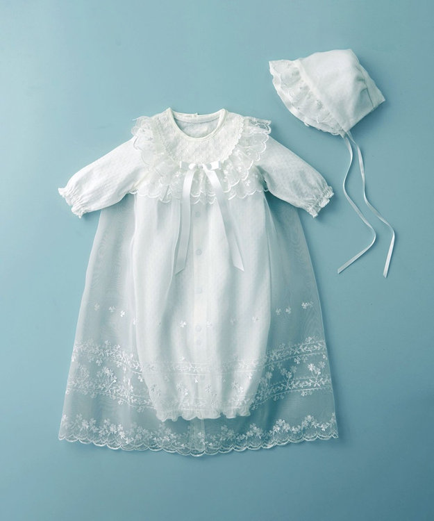 MIKI HOUSE HOT BISCUITS 【ミキハウス】【50-70cm】セレモニードレスセット【通年向け】【箱入】 白