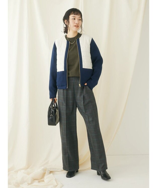 CRAFT STANDARD BOUTIQUE センタープレスチェックパンツ Check Black