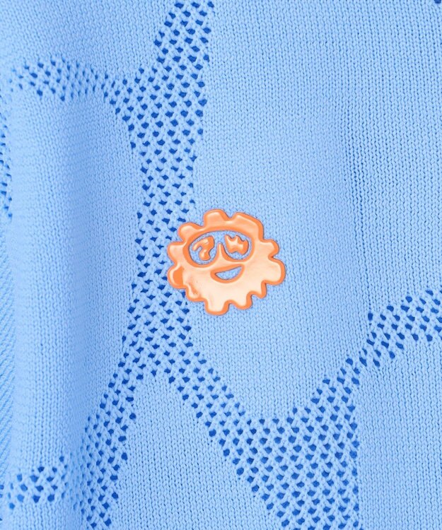 PW CIRCULUS 【WOMEN】ジラフメッシュ ニット ゴルフウェア レディース スカイブルー系