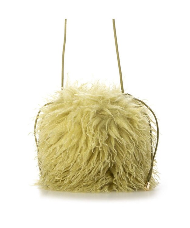 UNBILLION カシュカシュ cachecache / ウェーブファー巾着ショルダー イエロー